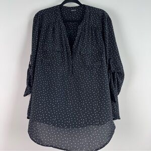 Torrid Black Blouse with White Dots